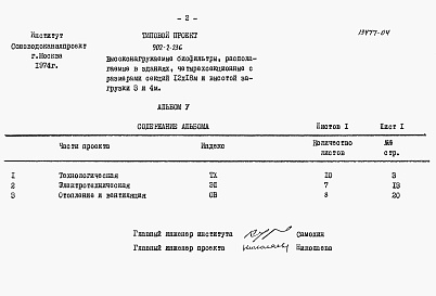 Состав фльбома. Типовой проект 902-2-236Альбом 5 Заказные спецификации