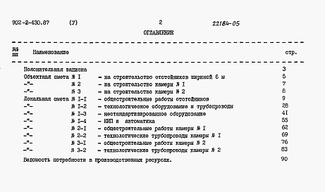 Состав фльбома. Типовой проект 902-2-430.87Альбом 5 Сметы    