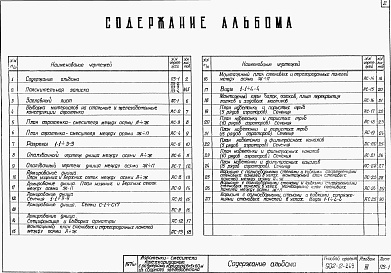 Состав фльбома. Типовой проект 902-2-269Альбом 3 Архитектурно-строительные чертежи четырехсекционного аэротенка-смесителя   