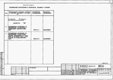 Состав фльбома. Типовой проект 67-013с/1.2Альбом 7 Спецификации оборудования и материалов для варианта внутренней канализации и водостоков из пластмассовых труб