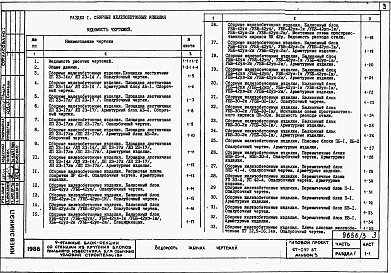 Состав фльбома. Типовой проект 67-037.87Альбом 3 Раздел 1, 2, 3 Изделия заводского изготовления