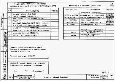 Состав фльбома. Типовой проект 87-046.86Альбом 2 Части 1,2,3,4,5,6 Архитектурно-строительные чертежи, отопление и вентиляция, водоснабжение и канализация, газоснабжение, электрооборудование, устройства связи выше отм.0.000