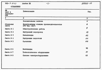 Состав фльбома. Типовой проект 902-9-38.85Альбом 13 Сметы