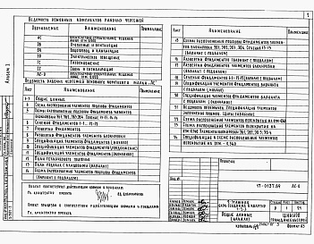 Состав фльбома. Типовой проект 17-0137.89Альбом 1 Архитектурно-строительные решения ниже отм. 0.000.