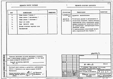 Состав фльбома. Типовой проект 87-081п/2Альбом 4 Дополнение АС.1-1 Архитектурно-строительные чертежи выше отм. 0.000. ОВ.1-3 Отопление выше отм.0.000 с чугунными радиаторами