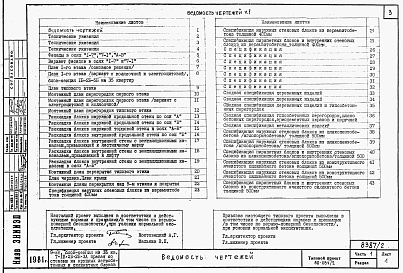 Состав фльбома. Типовой проект 87-084/2Альбом 3 Части 1, 2, 3, 4, 5, 6 Архитектурно-строительные чертежи выше отм. 0.000. Отопление и вентиляция. Водоснабжение и канализация. Газоснабжение. Электрооборудование. Связь и сигнализация