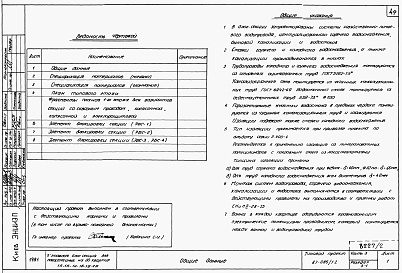 Состав фльбома. Типовой проект 87-086/1.2Альбом 2 Части 1.85, 2,3,4,5,6 Архитектурно-строительные чертежи, отопление и вентиляция, водоснабжение и канализация, газоснабжение, электрооборудование, устройства связи выше отм.0.000