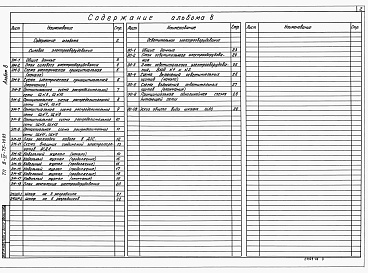 Состав фльбома. Типовой проект В-IV-75-49.89Альбом 8 Электросиловое оборудование. Электроосвещение.     