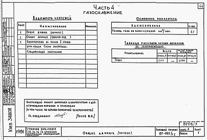 Состав фльбома. Типовой проект 87-089/1.2Альбом 6 Часть 1.85, 2, 3, 4, 5, 6 Архитектурно-строительные чертежи, отопление и вентиляция, водоснабжение и канализация, газоснабжение, электрооборудование, устройства связи выше отм.0.000