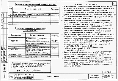 Состав фльбома. Типовой проект 87-0101п/2Альбом 3 Часть 1-1,2-1,3-1,4-1,5-1,6-1 Архитектурно-строительные чертежи, отопление и вентиляция, водоснабжение и канализация, газоснабжение, электрооборудование, связь и сигнализация выше отм.0.000 