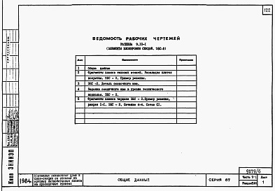 Состав фльбома. Типовой проект 87-0101п/2Альбом 7 Часть 9-1 разделы 9.1-1, 9.2-1, 9.3-1, 9.6-1, 9.10-1 Узлы и детали