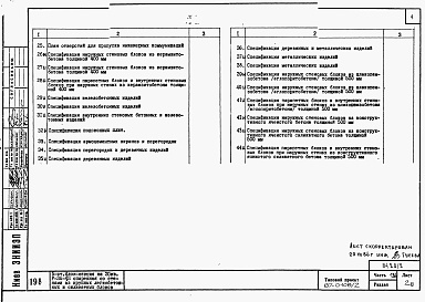 Состав фльбома. Типовой проект 87-0108/2Альбом 2 Часть 1.86, 2,3,4,5,6 Архитектурно-строительные чертежи, отопление и вентиляция, водоснабжение и канализация, газоснабжение, электрооборудование, связь и сигнализация выше отм.0.000