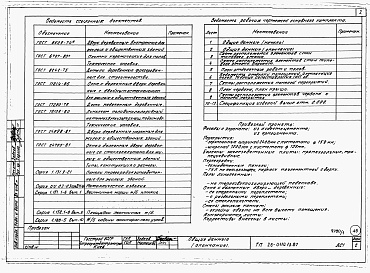 Состав фльбома. Типовой проект 26-0110.13.87Альбом 1 Части 0, 01, 02, 03, 1, 2, 3, 4, 5, 6 Общие архитектурно-строительные решения. Архитектурно-строительные решения ниже отм. 0,000. Отопление и вентиляция ниже отм. 0,000. Внутренние водопровод и канализация ниже отм. 0,000. Архитектурно-строительн