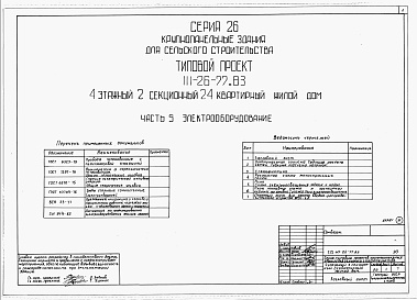 Состав фльбома. Типовой проект 111-26-77.83Альбом 1 Части 0, 01, 02, 03, 1, 2, 3, 4, 5, 6 Общая часть. Архитектурно-строительные чертежи ниже отм. 0,000. Отопление и вентиляция ниже отм. 0,000. Водопровод и канализация ниже отм. 0,000. Архитектурно-строительные чертежи выше отм. 0,000. Отопление и