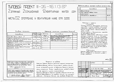 Состав фльбома. Типовой проект 111-26-116.1.13.87Альбом 1 Части 0, 01, 02, 03, 1, 2, 3, 4, 5, 6 Общие архитектурно-строительные решения. Архитектурно-строительные решения ниже отм. 0,000. Отопление и вентиляция ниже отм. 0,000. Внутренние водопровод и канализация ниже отм. 0,000. Архитектурно-строительн