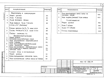 Состав фльбома. Типовой проект 154-12-238.91Альбом 1 Архитектурно-строительные, сантехнические и электротехнические чертежи 