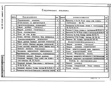 Состав фльбома. Типовой проект 181-192-42.89Альбом 1 Часть 2 Санитарно-технические и электротехнические чертежи.