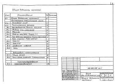 Состав фльбома. Типовой проект 196-000-103Альбом 1 Раздел Р1.1-1 Архитектурно-строительные чертежи. Раздел Р3.1-1 Водопровод и канализация. Раздел Р5.1-1 Электрооборудование.