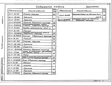 Состав фльбома. Типовой проект 264-12-318.92Альбом 11 Электромонтажные изделия