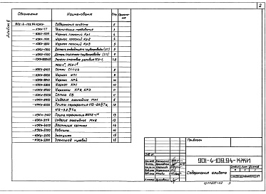 Состав фльбома. Типовой проект 901-4-109.94Альбом 3 Строительные изделия.     