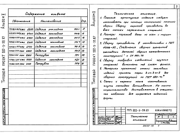 Состав фльбома. Типовой проект 902-5-39.87Альбом 2 Строительные изделия    