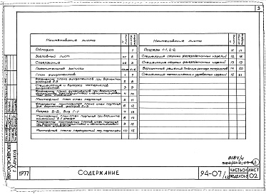 Состав фльбома. Типовой проект 94-07/1.2Альбом 4 Часть 01 Архитектурно-строительные чертежи ниже отм.0.000 Раздел 01-2 Для строительства на просадочных грунтах