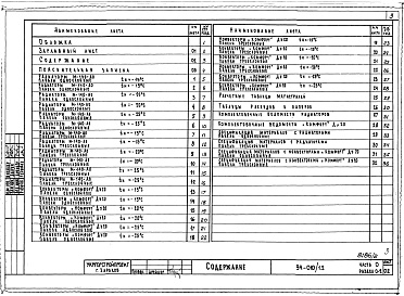 Состав фльбома. Типовой проект 94-010/1.2Альбом 2 Часть 0 Общая часть Раздел 0-2 Расчетные таблицы для системы отопления