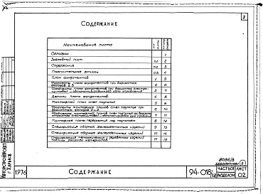 Состав фльбома. Типовой проект 94-018/1.2Часть 01 Архитектурно-строительные чертежи ниже отм.0.000  Раздел 01-1 Для обычных условий строительства. Часть 03  Водоснабжение и канализация ниже отм.0.000 Раздел 03-1 Для обычных условий строительства