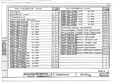 Состав фльбома. Типовой проект 94-050/1.2Альбом 2 Часть 0 Общая часть Раздел 0-2 Расчетные таблицы для системы отопления