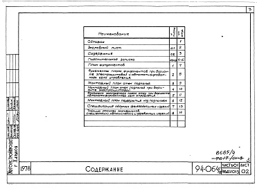 Состав фльбома. Типовой проект 94-064/1.2Альбом 5 Часть 01 Архитектурно-строительные чертежи ниже отм.0.000  Раздел 01-3 Здание с подпольем для строительства на просадочных грунтах