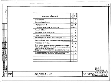 Состав фльбома. Типовой проект 94-065/1.2Альбом 6 Часть 01 Архитектурно-строительные черт ежи ниже отм.0.000 Раздел 01-4 Здание с подпольем. Вариант безростверковых свайных фундаментов