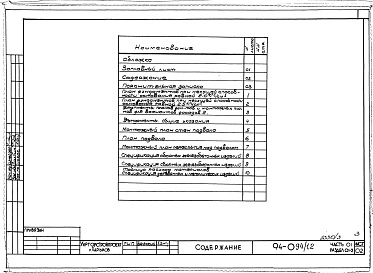 Состав фльбома. Типовой проект 94-094/1.2Альбом 3 Часть 01 Архитектурно-строительные чертежи ниже отм.0.000 Раздел 01-2 Здание с подвалом для обычных условий строительства