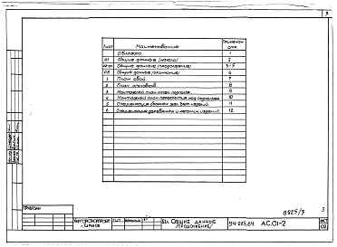 Состав фльбома. Типовой проект 94-0115.84Альбом 3 Архитектурно-строительные решения ниже отм.0.000.  Безростверковые свайные фундаменты