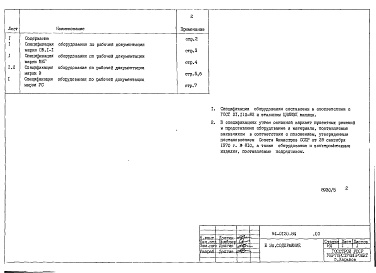 Состав фльбома. Типовой проект 94-0120.84Альбом 4 Спецификация оборудования