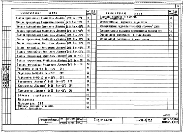 Состав фльбома. Типовой проект 111-94-1/75.2Альбом 2 Часть 0 Общая часть Раздел 0-2 Расчетные таблицы для системы отопления