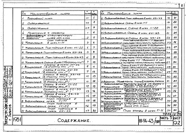 Состав фльбома. Типовой проект 111-94-43/75.2Альбом 7 Часть 3 Водопровод и канализация