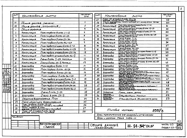 Состав фльбома. Типовой проект 111-94-124.87Альбом 3 Часть 01 Архитектурно-строительные чертежи ниже отм.2.800 Раздел 01-1 Дом с продовольсвенным магазином.  Часть 02 Отопление и вентиляция ниже отм.2.800 Раздел 02-1 Дом с продовольственным магазином. Часть 03 Водопровод и канализации ниж