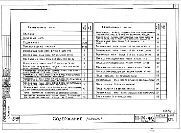 Состав фльбома. Типовой проект 111-94-124.87Альбом 5 Архитектурн6о-строительные чертежи выше отм.2.800. Часть 2 Отопление и вентиляция выше отм.2.800 Раздел 2-1 С радиаторами и конвекторами. Часть 3 Водопровод и канализация выше отм.2.800. Часть 4 Газоснабжение. Часть 5 Электрооборудование выше отм