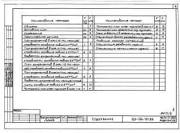 Состав фльбома. Типовой проект 161-94-97.83Альбом 2 Часть 01 Архитектурно-строительные чертежи ниже отм.0.000 Раздел 01-1 Здание с подпольем