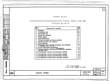 Состав фльбома. Типовой проект 96-027/1.2Альбом 3 Часть 01-11 Архитектурно-строительные чертежи ниже отм.0.000. Часть 02-11 Отопление и вентиляция ниже отм.0.000. Часть 03-11 Водоснабжение и канализация ниже отм.0.000