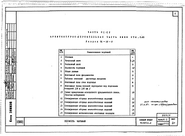 Состав фльбома. Типовой проект 96-027/1.2Альбом 7 Часть 01-12 Архитектурно-строительные чертежи ниже отм.0.000. Часть 02-12 Отопление и вентиляция ниже отм.0.000. Часть 03-12 Водоснабжение и канализация ниже отм.0.000