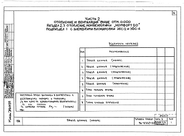 Состав фльбома. Типовой проект 96-033/75/1.2Альбом 3 Часть 1 Архитектурно-строительные чертежи выше отм.0.000. Часть 2 Отопление и вентиляция выше отм.0.000 Раздел 2-1 Отопление чугунными радиаторами М-140-АО Раздел 2-3 Отопление конвекторами &quot;Комфорт&quot;. Часть 3 Водоснабжение и канализация