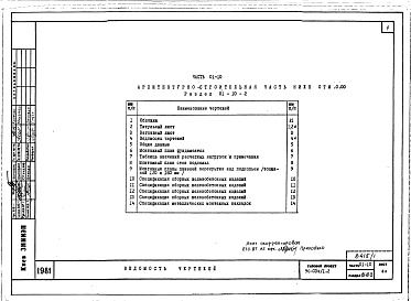 Состав фльбома. Типовой проект 96-034/1.2Альбом 1 Часть 01-10 Архитектурно-строительные чертежи ниже отм.0.000. Часть 02-10 Отопление и вентиляция ниже отм.0.000. Часть 03-10 Водоснабжение и канализация ниже отм.0.000