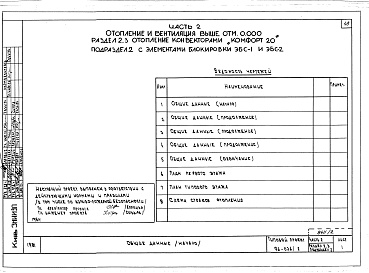 Состав фльбома. Типовой проект 96-036.2Альбом 3 Часть 1 Архитектурно-строительные чертежи выше отм.0.000. Часть 2 Отопление и вентиляция выше отм.0.00- Раздел 2-1 Отопление чугунными радиаторами М-140-АО Раздел 2-3 Отопление конвекторами &quot;Комфорт-20&quot;. Часть 3 Водоснабжение и канализа