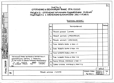 Состав фльбома. Типовой проект 96-037/2Альбом 2 Часть 1 Архитектурно-строительные чертежи выше отм.0.000. Часть 2 Отопление и вентиляция выше отм.0.000 Раздел 2-1 Отопление чугунными радиаторами М-140-АО Раздел 2-3 Отопление конвекторами &quot;Комфорт&quot; Часть 3 Водоснабжение и канализация 