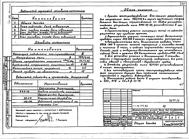 Состав фльбома. Типовой проект 96-075.85Альбом 1 Архитектурно-строительные, сантехнические и электротехнические чертежи выше отметки 0.000