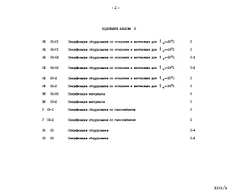 Состав фльбома. Типовой проект 111-96-70.85Альбом 3 Спецификация оборудования