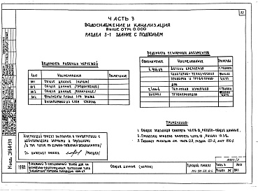 Состав фльбома. Типовой проект 114-96-58.84Альбом 2 Часть 1 Архитектурно-строительные чертежи выше отм.0.000. Часть 2 Отопление и вентиляция выше отм.0.000. Часть 3 Водоснабжение и канализация выше отм.0.000. Часть 4 Газоснабжение. Часть 5 Электрооборудование. Часть 6 Связь и сигнализация. Часть 7