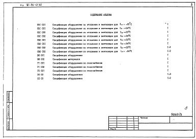 Состав фльбома. Типовой проект 181-96-64.85Альбом 3 Спецификация оборудования