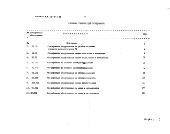 Состав фльбома. Типовой проект 801-6-5.83Альбом 3 Спецификации оборудования